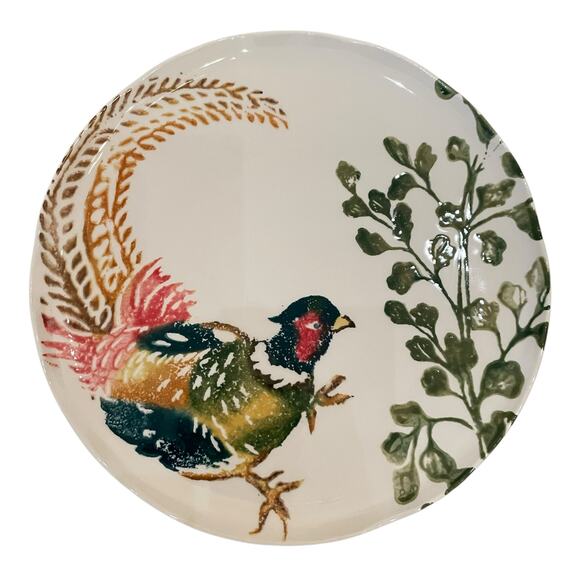 Vietri Fauna Pheasant Ceramic Salad Plates 9in Set of 4 Limited Edition New - Picture 14 of 14